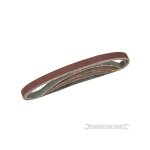 Lot de 5 bandes abrasives 13 x 457 mm - grains assortis