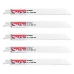 Lot de 5 lames de scie sabre makita p - 04933 bi - mtal flexible pour acier et inox (1, 5  2, 5 mm) ...