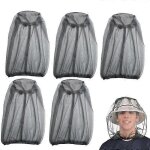 Lot de 5 moustiquaires pour tte, cou et visage, filet anti - mouches pour tout amateur de plein air, ...