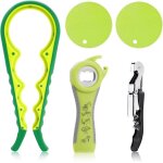 Lot de 5 ouvre - bocaux pour personnes agees souffrant d'arthrite, ouvre - bocal a rotation facile avec ...