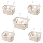 Lot de 5 paniers suspendus en plastique pour douche, organisateur de panier suspendu avec crochets, petit ...