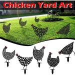 Lot de 5 poules r�alistes - d�coration de plancher de pelouse de jardin d'art de yard de poulet, enjeux ...