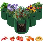 Lot de 5 sacs de culture potato - 10 gallons - avec rabat et poign�es - en feutre respirant - pour tomates, ...