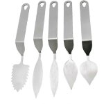 Lot de 5 spatules a chocolat, moules a chocolat, coupe - plumes, mousse, gateau, outil de cuisson (petite ...