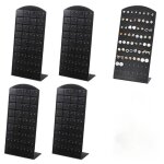 Lot de 5 supports de boucles d'oreilles noirs, en forme de l, 48 / 72 trous