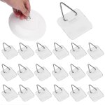Lot de 50 crochets de suspension invisibles pour assiettes, en plastique, autocollants, pour plaques ... Lot de 50 crochets de suspension invisibles pour assiettes, en plastique, autocollants, pour plaques ...