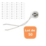 Lot de 50 douilles gu10 pour ampoule led ou halog�ne