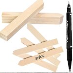 Lot de 50 marqueurs de plantes en bois avec stylo marqueur, marqueurs de plantes en bois pointus et imperm�abl ...