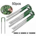 Lot de 50 piquets de fixation pour gazon synthétique vert, pour tapis de sol de jardin, fixation de gazon ... Lot de 50 piquets de fixation pour gazon synthétique vert, pour tapis de sol de jardin, fixation de gazon ...