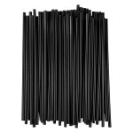 Lot de 500 pailles jetables en plastique noir, tube fin, pour cocktail, eau, goulot plat, tube droit, ...