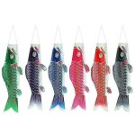 Lot de 6 banderoles  carpe japonaises, banderoles dcoratives en forme de poisson, drapeau photo