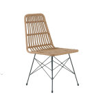Lot de 6 chaises en r�sine tress�e effet rotin bago