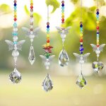 Lot de 6 cristal suncatcher papillon pendentif suspendu lustre prisme arc - en - ciel fabricant ornement ...