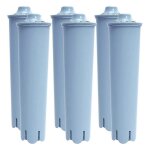 Lot de 6 filtres a eau bleus jura clearyl claris pour machines a cafe(plastique + charbon actif 44)