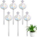 Lot de 6 grandes ampoules d'irrigation des plantes en verre iris, compte - gouttes d'eau pour plantes ...
