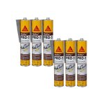 Lot de 6 mastics haute r�sistance sika sikaflex pro 3 - gris b�ton - 300ml