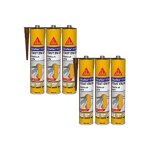 Lot de 6 mastics colle multi - usages sika sikaflex 11 fc purform - marron - 300 ml