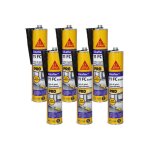Lot de 6 mastics colle sika sikaflex 11 fc + evolution - noir - 300ml