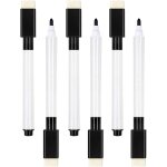 Lot de 6 mini marqueurs magn�tiques effa�ables a sec a pointe fine pour tableau blanc avec capuchon gomme ...