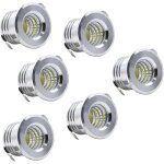Lot de 6 mini spots led encastrables pour plafond, noir, 3 w, blanc froid Lot de 6 mini spots led encastrables pour plafond, noir, 3 w, blanc froid