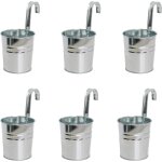 Lot de 6 pots de fleurs a suspendre en fer avec crochets pour balcon, cl�ture, balcon avec trou de drainage ...