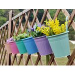 Lot de 6 pots de fleurs  suspendre en mtal avec trou de drainage pour balcon et clture