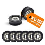Lot de 6 roulements de 5 x 20 x 7 mm avec noyau en acier inoxydable pour portes coulissantes. kit roues ...