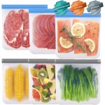 Lot de 6 sacs de congélation réutilisables, en silicone avec fermeture eclair, réutilisables, sans bpa, ... Lot de 6 sacs de congélation réutilisables, en silicone avec fermeture eclair, réutilisables, sans bpa, ...