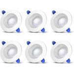 Lot de 6 spots led encastrables etanches 7 w, blanc neutre, pour salle de bain et eclairage domestique ...