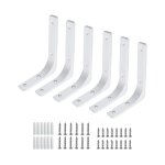 Lot de 6 supports d'�tag�re blancs, fixation murale, pour la d�coration de meubles, a visser.