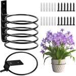 Lot de 6 supports muraux de 15, 2 cm pour pot de fleurs - support mural pliable en mtal avec matriel ...