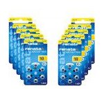 Lot de 60 piles auditives renata za10 zinc air jaune Lot de 60 piles auditives renata za10 zinc air jaune