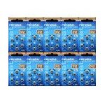 Lot de 60 piles auditives renata za312 zinc air marron