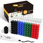 Lot de 72 marqueurs effa�ables a sec a pointe fine - 4 couleurs classiques pour tableau blanc - avec ...