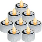 Lot de 8 bougies chauffe - plat solaires d'extrieur tanches du crpuscule  l'aube, bougies chauffe ...