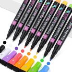 Lot de 8 marqueurs magntiques effaables  sec pour tableau blanc avec gomme pour fentres, marqueurs ...