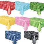 Lot de 8 nappes de pique - nique rectangulaires en toile cir�e pvc 137 x 183 cm a pois