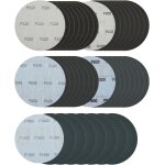 Lot de 80 disques abrasifs 115 mm grain 40 / 80 / 120 / 240 - papier abrasif de 115 mm - pour ponceuse ...