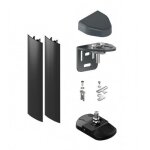 Lot gond + capot + crapaudine + 2 profils masquage portail battant - gris - 110 mm tirard