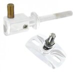 Lot gond de portail r�glable a sceller + crapaudine r�glable blanche tirard