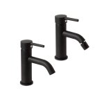 Lot de mitigeurs pour lavabo et bidet en noir mat fassa