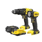 Lot perceuse visseuse � percussion 20v + lampe torche 20v + 1 batterie et chargeur 2ah stanley fatmax ...