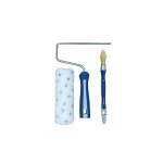 Lot rouleau manchon avec pinceau à rechampir pour peinture satin l. 180mm savy Lot rouleau manchon avec pinceau à rechampir pour peinture satin l. 180mm savy