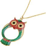Loupe 10x, mini collier loupe de poche, loupe hibou de dessin anim� mignon avec cha�ne en m�tal