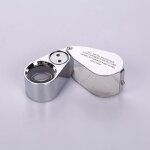 Loupe de bijoutier 40x loupe pliante en m�tal avec lumi�re led uv pour diamants pi�ces de bijoutier (reconnais ...