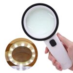 Loupe optique double couche 10x avec lumiere led, lentille 90 mm, loupe pour bijoux