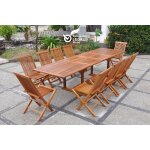 Lubok : salon de jardin teck huilé 10 personnes - table rectangle + 10 chaises Lubok : salon de jardin teck huilé 10 personnes - table rectangle + 10 chaises