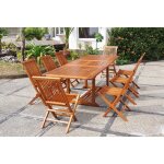 Lubok : salon de jardin teck huilé 8 personnes - table rectangle + 8 chaises Lubok : salon de jardin teck huilé 8 personnes - table rectangle + 8 chaises