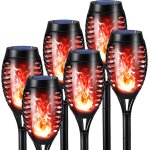 Lumiere flamme solaire exterieure 6 pack etanche lampe torche solaire, lampes solaires  flamme vacillante ...