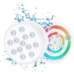 Lumi�re led submersible, (2 pcs sans fil) ip68 lampes de piscine multi - couleur avec t�l�commande, eclairage ...
